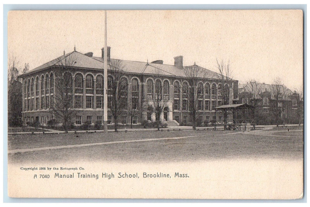 c1905 Manual Training High School Brookline Massachusetts MA Antique Postcard