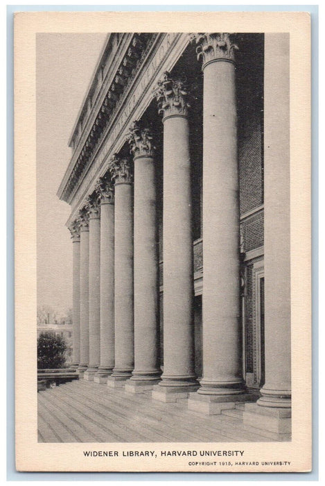 1915 Widener Library Harvard University Massachusetts MA Antique Postcard