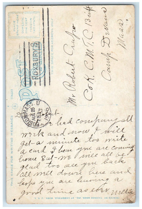 1925 Statue of John Harvard Cambridge Massachusetts MA Vintage Unposted Postcard