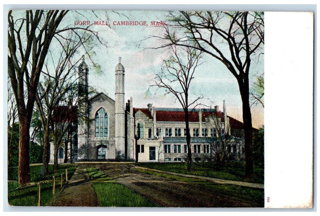c1905 Gorr Hall, Cambridge Massachusetts MA Antique Unposted Postcard