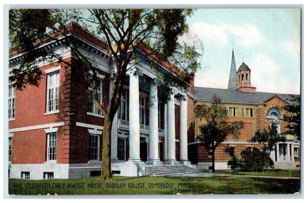1909 Elizabeth Carey Agassiz House Cambridge Massachusetts MA Antique Postcard