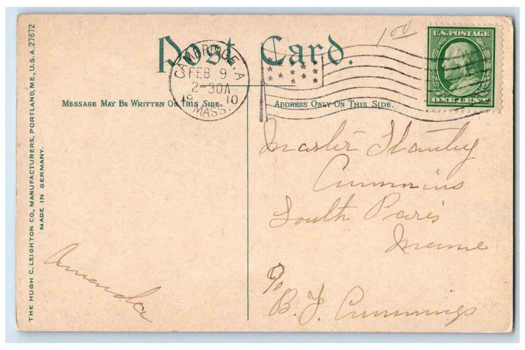 1910 Restaurant Savings Bank Cambridge Massachusetts MA Antique Posted Postcard