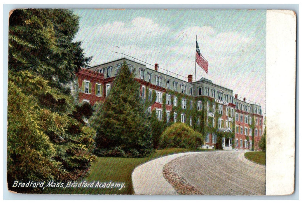 1907 Bradford Academy, Bradford Massachusetts MA Antique Posted Postcard