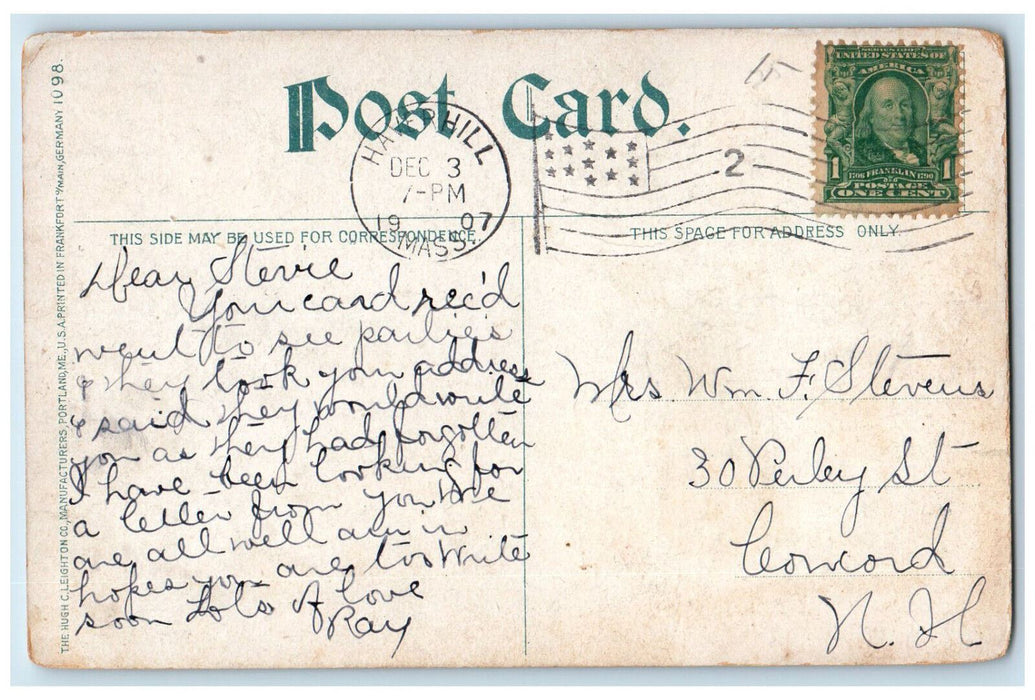 1907 Bradford Academy, Bradford Massachusetts MA Antique Posted Postcard