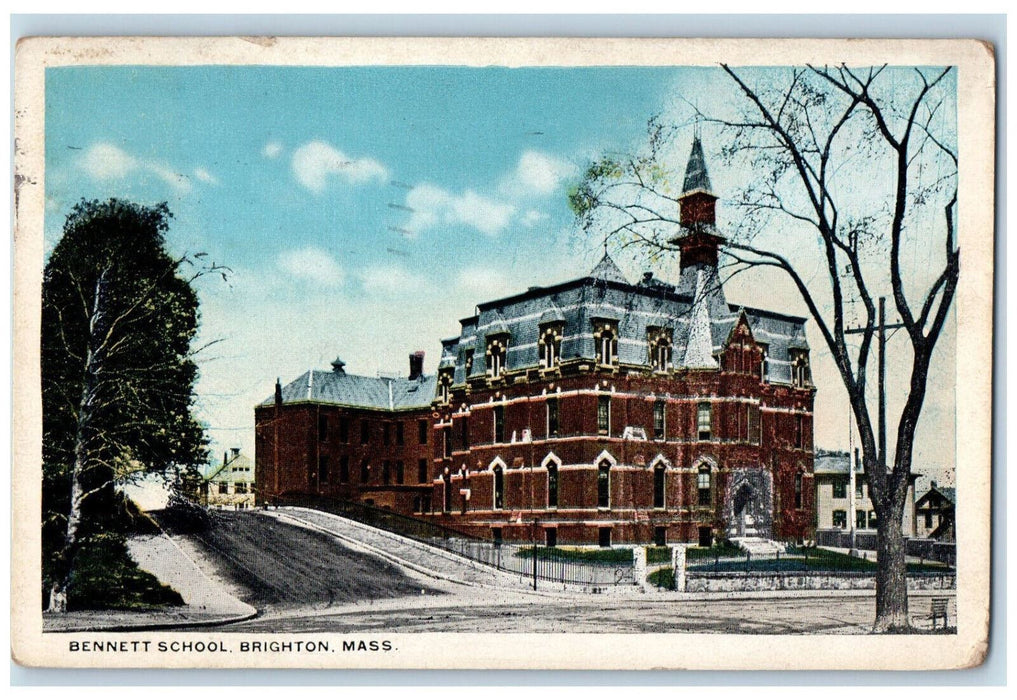 1931 Bennett High School Brighton Massachusetts MA Vintage Posted Postcard