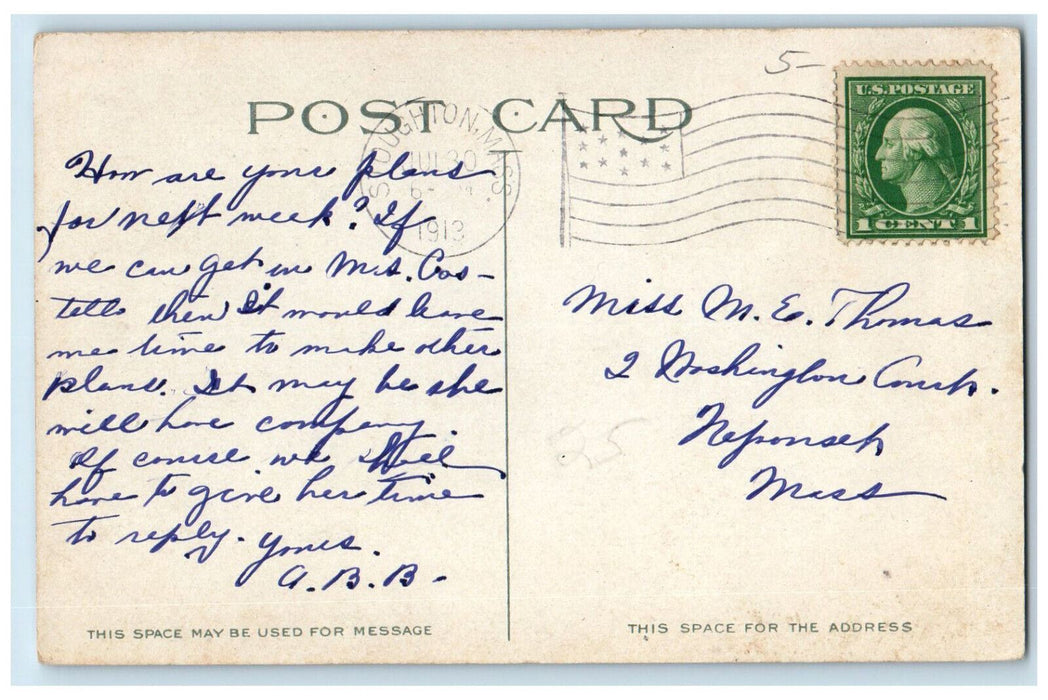 1913 Howard Seminary West Bridgewater Massachusetts MA Antique Posted Postcard