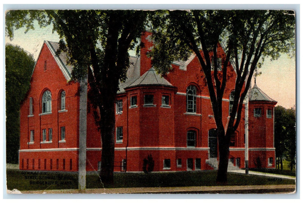 1916 Gymnasium State Normal School Bridgewater Normal School MA Postcard