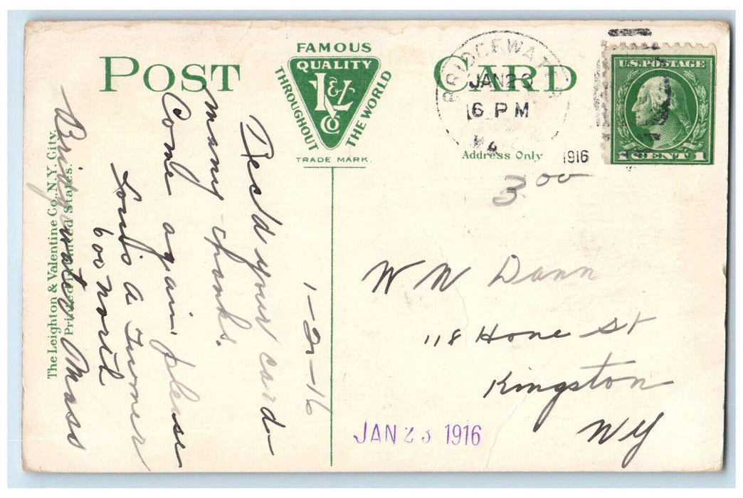 1916 Gymnasium State Normal School Bridgewater Normal School MA Postcard