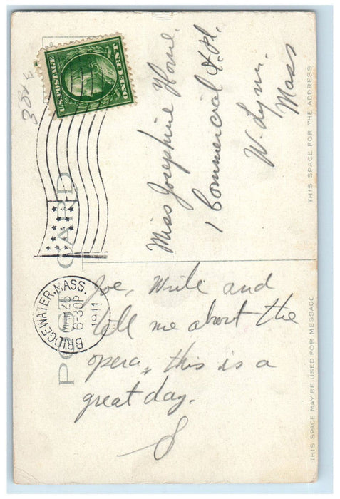 1911 Normal School Bridgewater Massachusetts MA Antique Posted Postcard