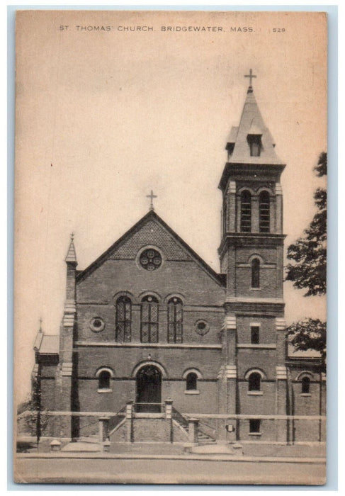 1945 St. Thomas Church Bridgewater Massachusetts MA Vintage Posted Postcard