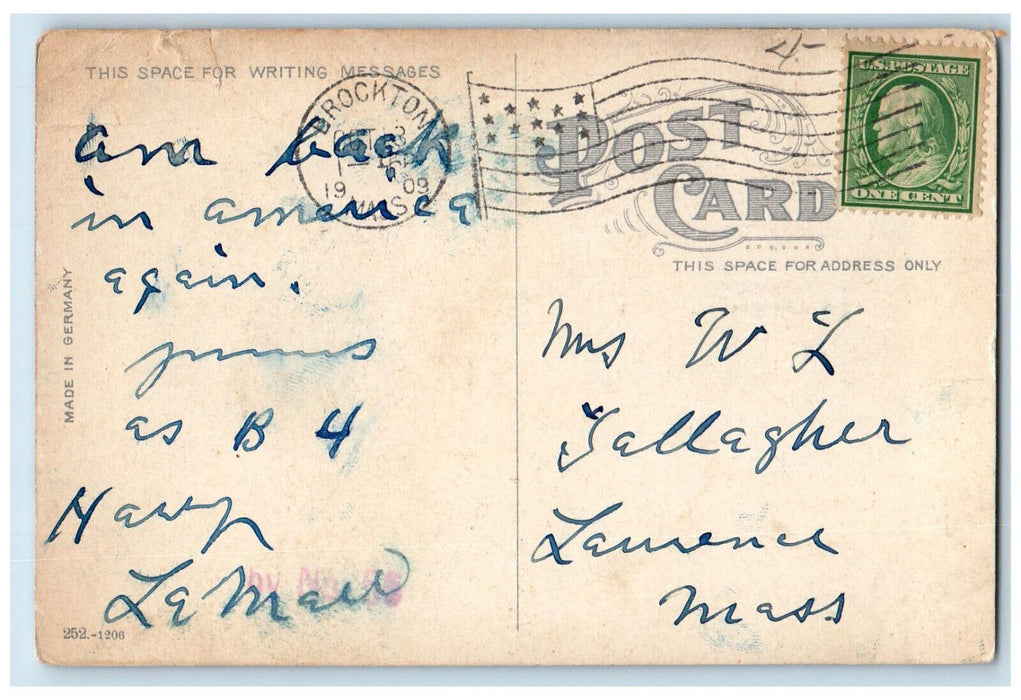 1909 The Old Mill West, Bridgewater Near Brockton Massachusetts MA Postcard