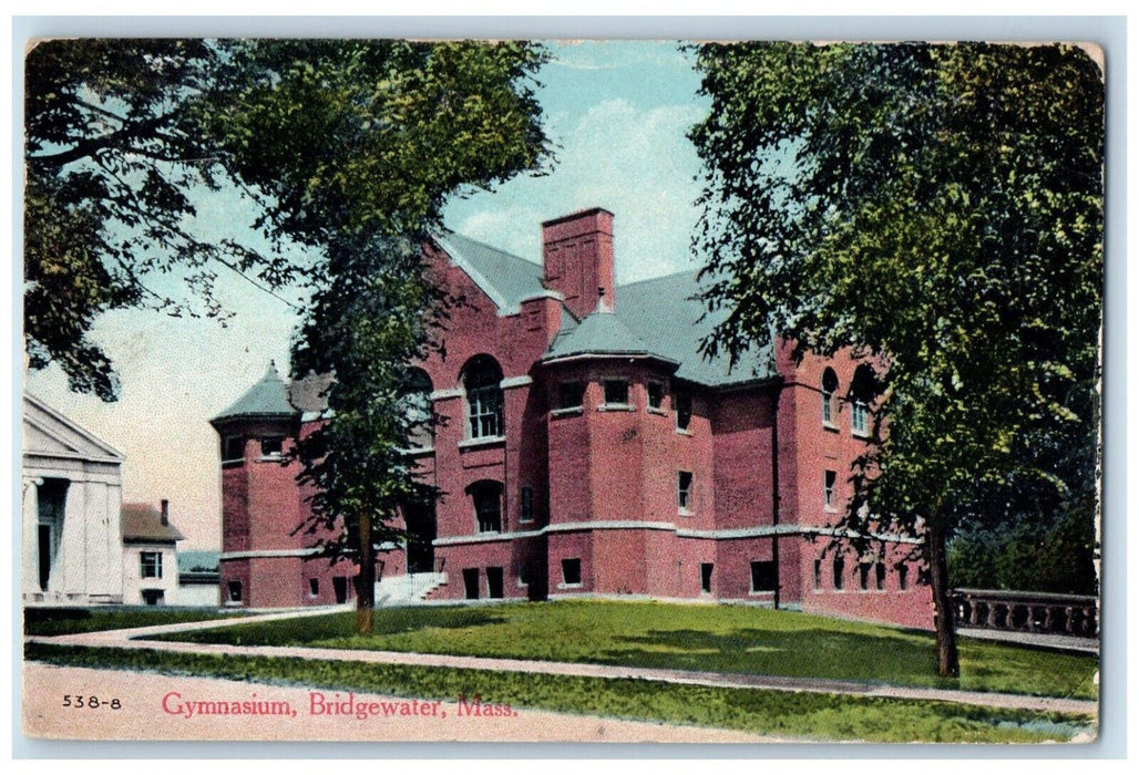 1911 Gymnasium Bridgewater Massachusetts MA Antique Posted Postcard