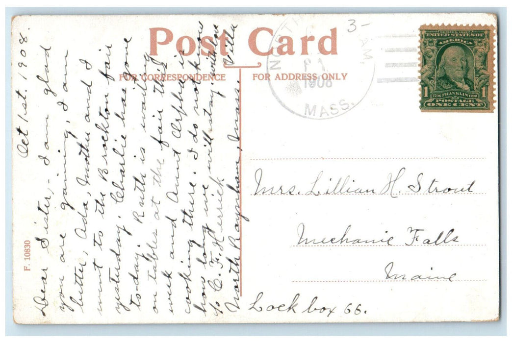 1908 Highland Park and Chutes Brockton Massachusetts MA Antique Posted Postcard
