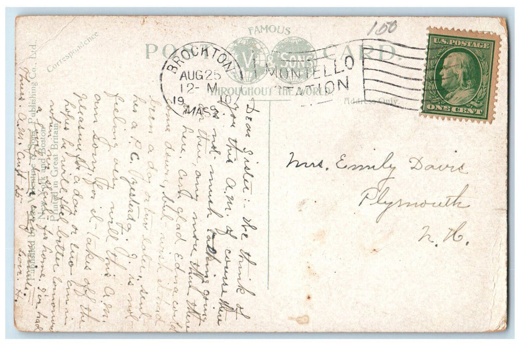 1910 Howard School, Brockton Massachusetts MA Antique Posted Postcard