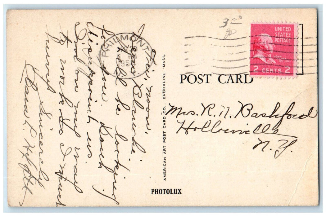 1954 High School Brockton Massachusetts MA Vintage Posted Postcard