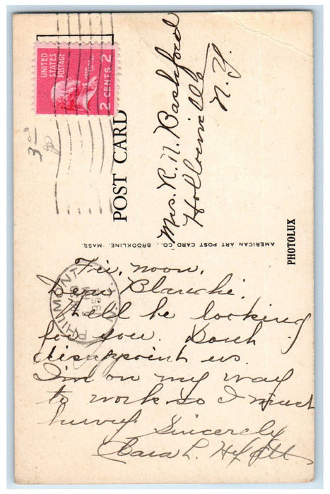 1954 High School Brockton Massachusetts MA Vintage Posted Postcard