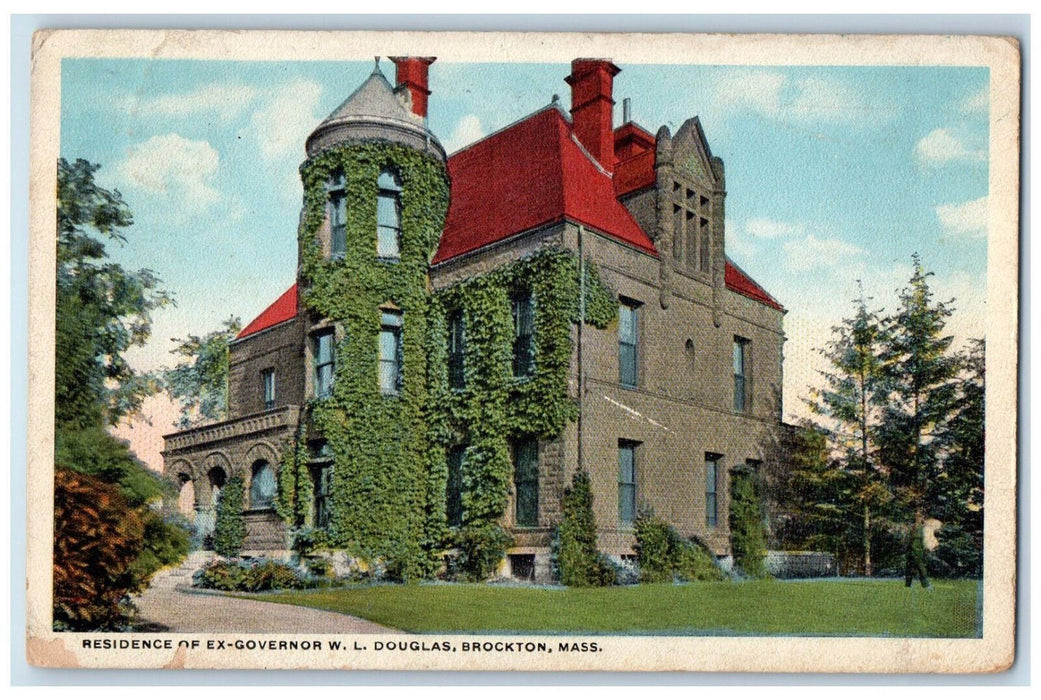 1926 Residence of Ex-Governor W.L. Douglas Brockton Massachusetts MA Postcard