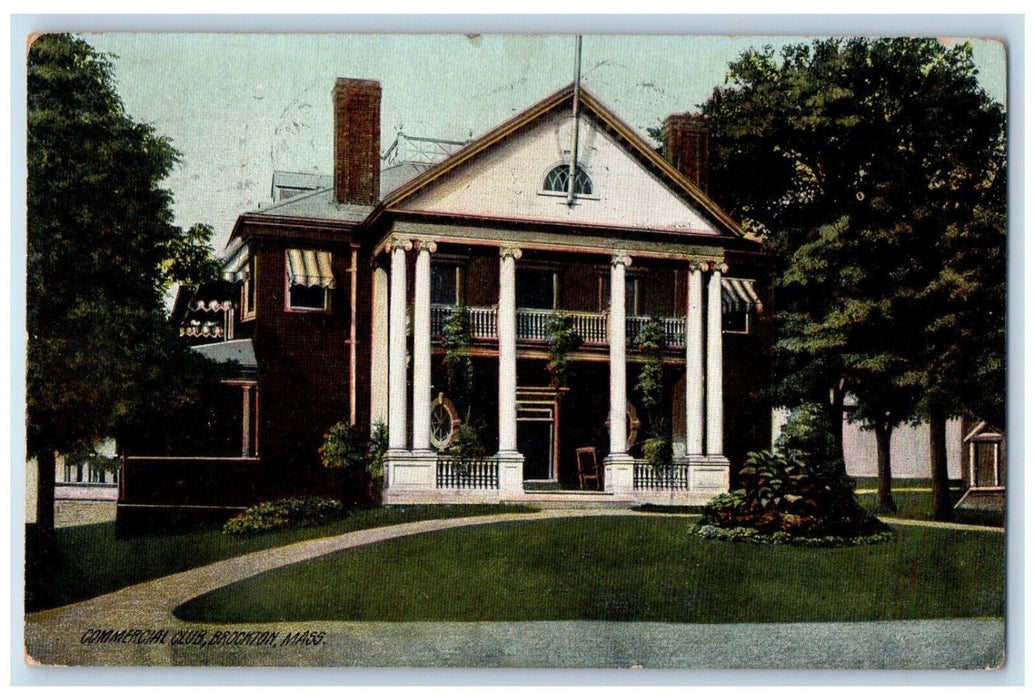1909 Commercial Club Brockton Massachusetts MA Antique Posted Postcard
