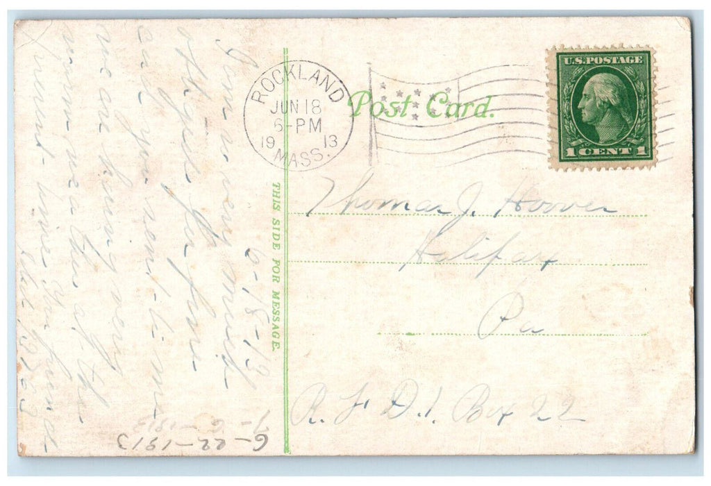 1913 Churchill & Alden Shoe Factory Campello, Brockton Massachusetts MA Postcard