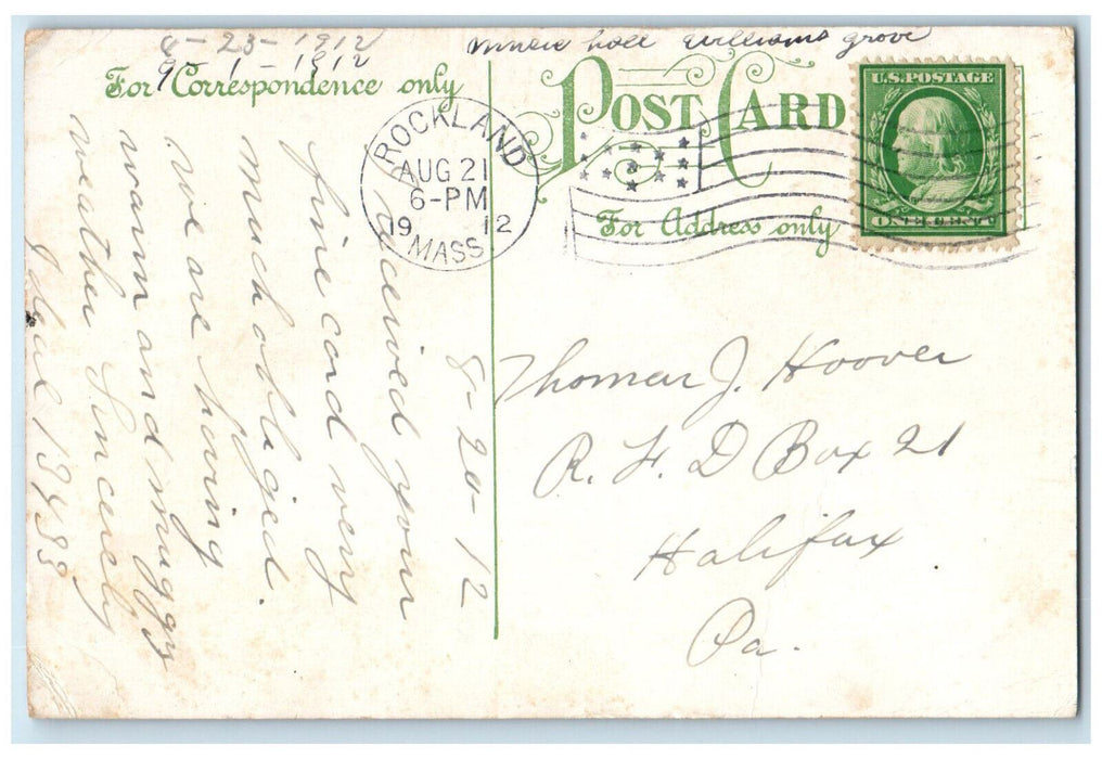 1912 Day Nursery Brockton Massachusetts MA Antique Posted Postcard