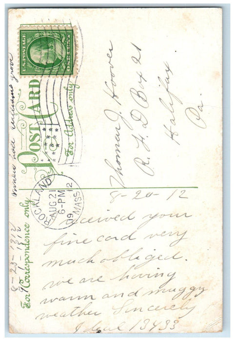 1912 Day Nursery Brockton Massachusetts MA Antique Posted Postcard