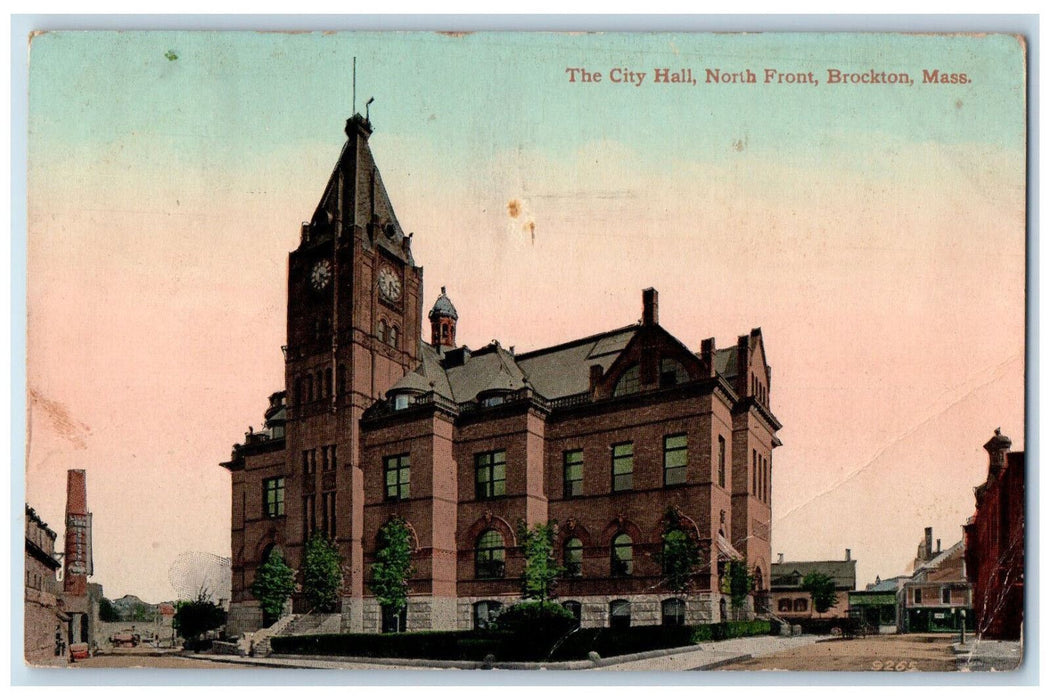 1912 The City Hall, Brockton Massachusetts MA Antique Posted Postcard