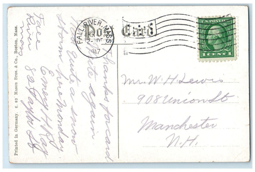1917 Soldiers and Sailors Monument Brockton Massachusetts MA Antique Postcard