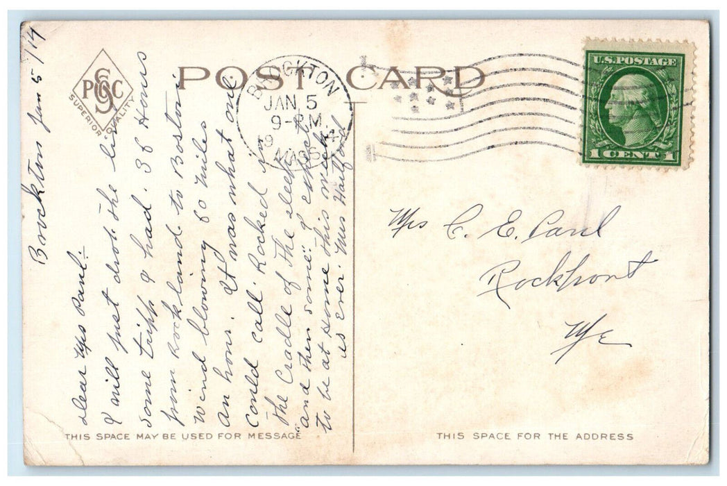 1914 Lincoln St. and Home National Bank Brockton Massachusetts MA Postcard