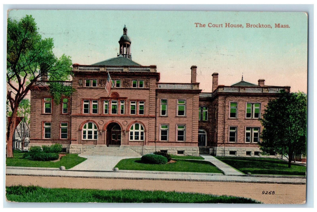 1911 The Court House, Brockton Massachusetts MA Antique Posted Postcard