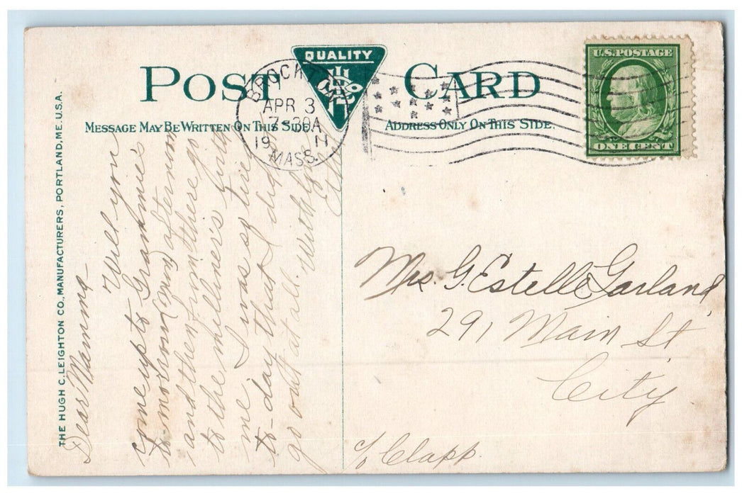 1911 The Court House, Brockton Massachusetts MA Antique Posted Postcard