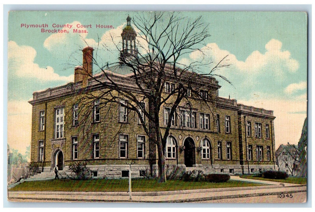 c1910 Plymouth County Court House, Brockton Massachusetts MA Antique Postcard