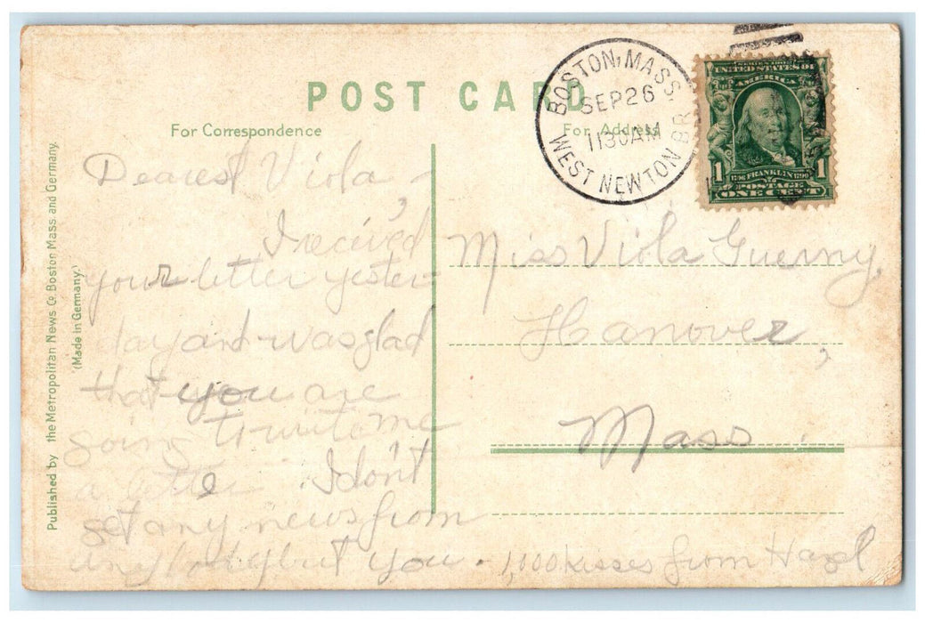 c1910 Res of Hom. W.L. Douglas Brockton Massachusetts MA (Brown Stone) Postcard