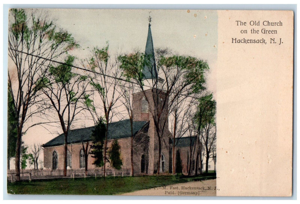 c1905 The Old Church on the Green Hackensack New Jersey NJ Unposted Postcard