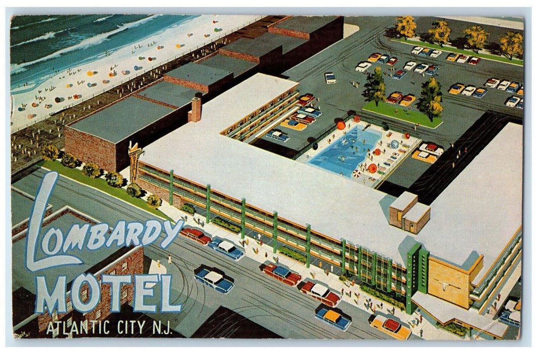 c1960's Lombardy Motel Near Beach Atlantic City New Jersey NJ Postcard