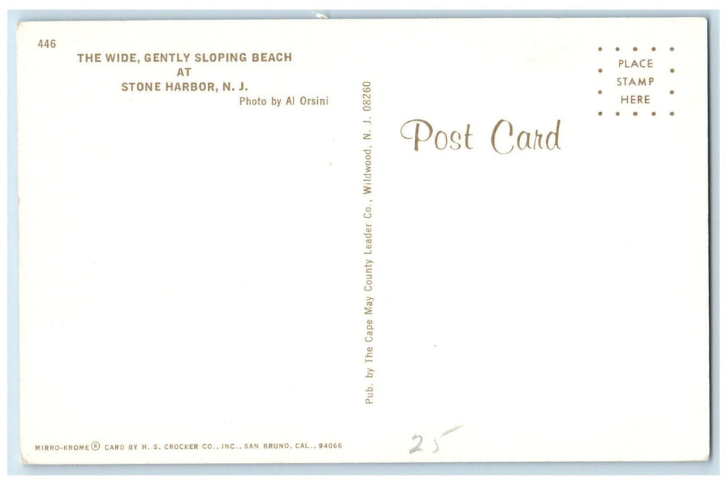 c1960's Sloping Beach, Greetings from Stone Harbor New Jersey NJ Postcard