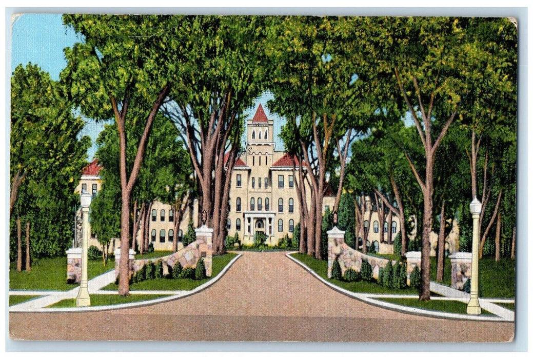 c1910 College Entrance State Teachers College Whitewater Wisconsin WI Postcard