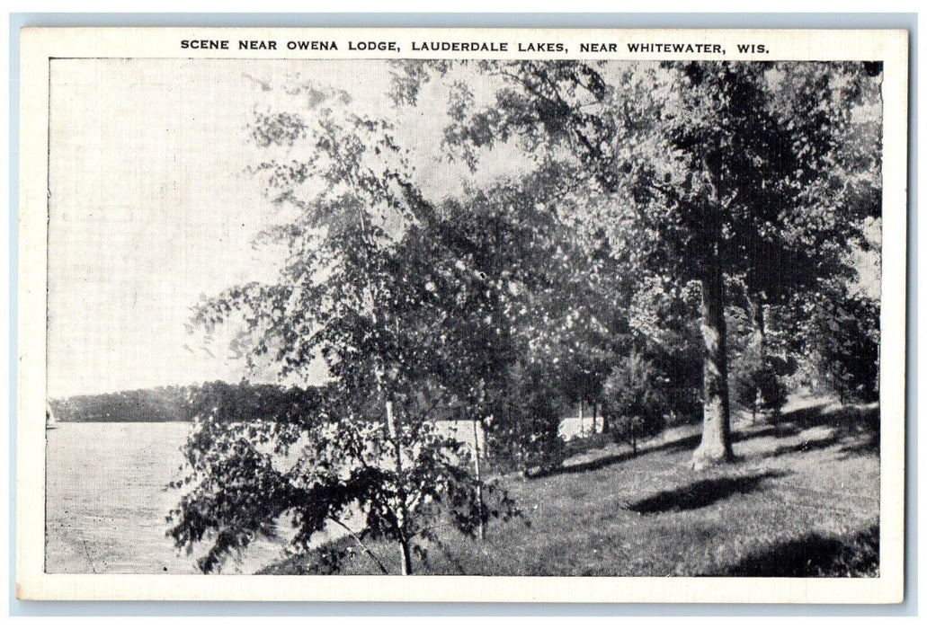 c1920 Scene Owena Lodge Lauderdale Lakes Whitewater Wisconsin Vintage Postcard