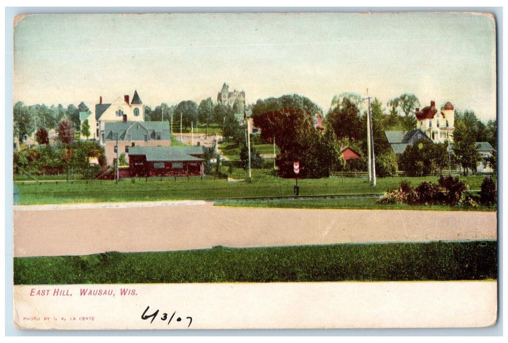 c1910 East Hill Roadside View House Wausau Wisconsin WI Vintage Antique Postcard