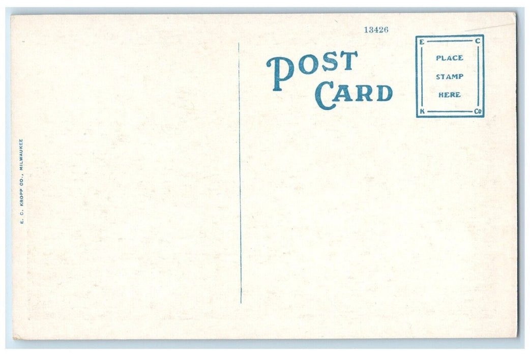 c1910's Senior High School Building Entrance Chanute Kansas KS Antique Postcard