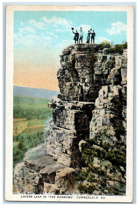 c1930's Lover's Leap In The Narrows Cumberland Maryland MD Vintage Postcard