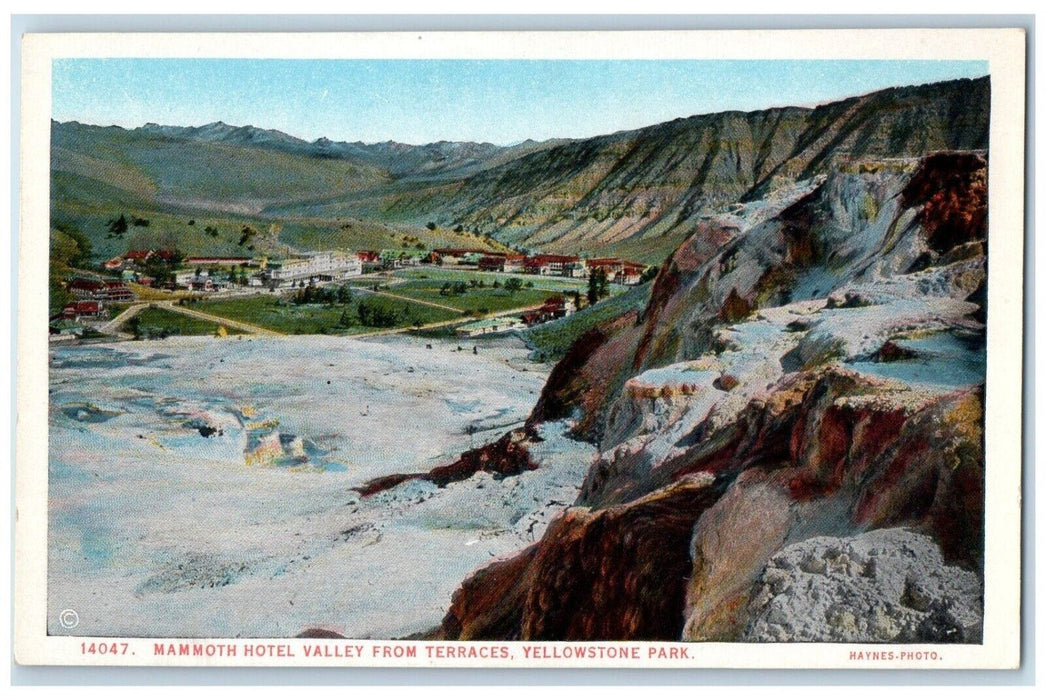 c1910's Mammoth Hotel Valley From Terraces Yellowstone Park WY Haynes Postcard