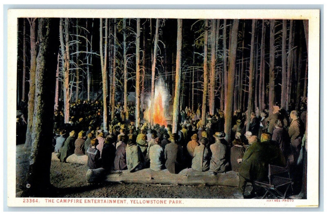 The Campfire Entertainment Yellowstone Park Wyoming WY Haynes Unposted Postcard