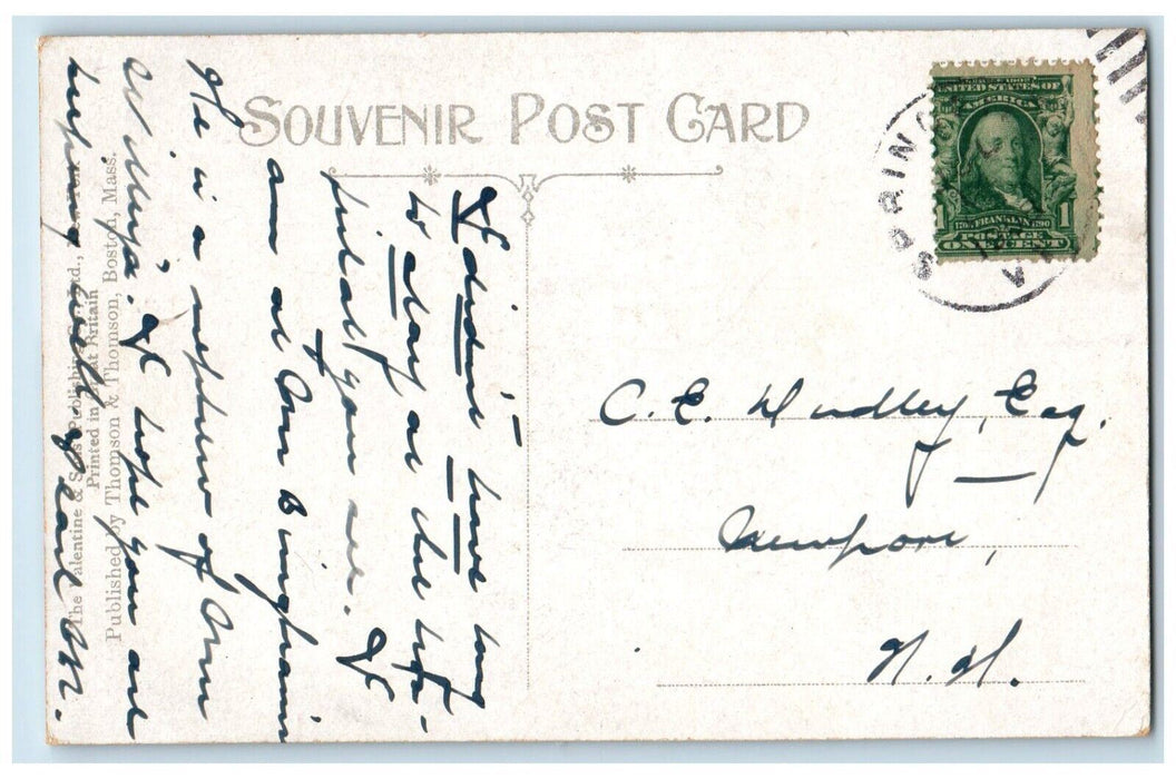View Of Green Mountain Claremont New Hampshire NH, Spring Grove VT Postcard