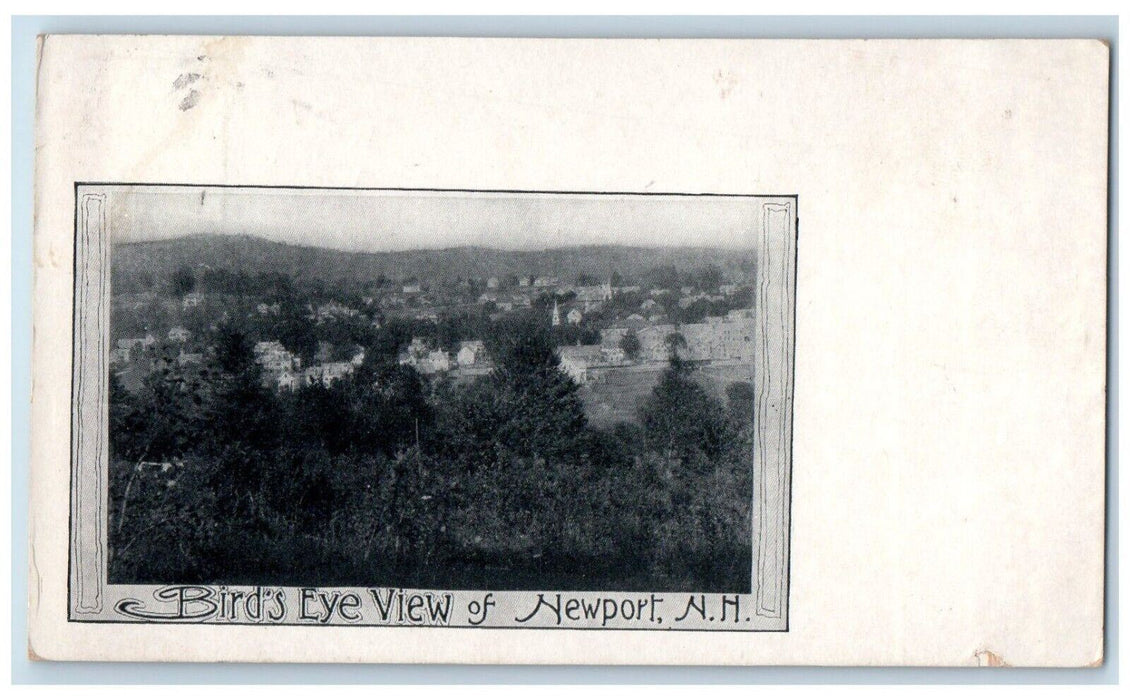 1915 Bird's Eye View Of Newport New Hampshire NH Posted Antique Postcard