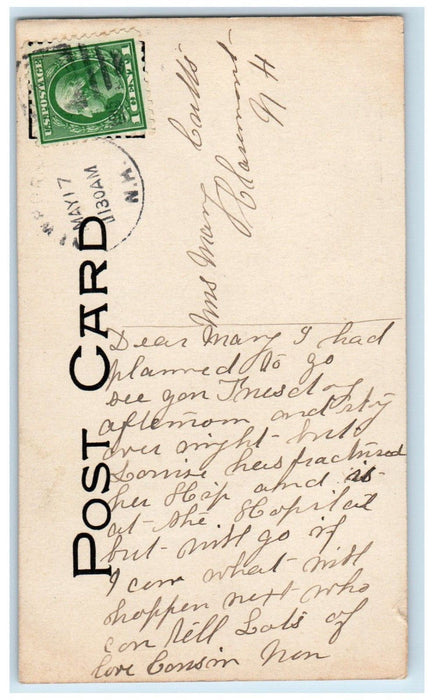 1915 Bird's Eye View Of Newport New Hampshire NH Posted Antique Postcard