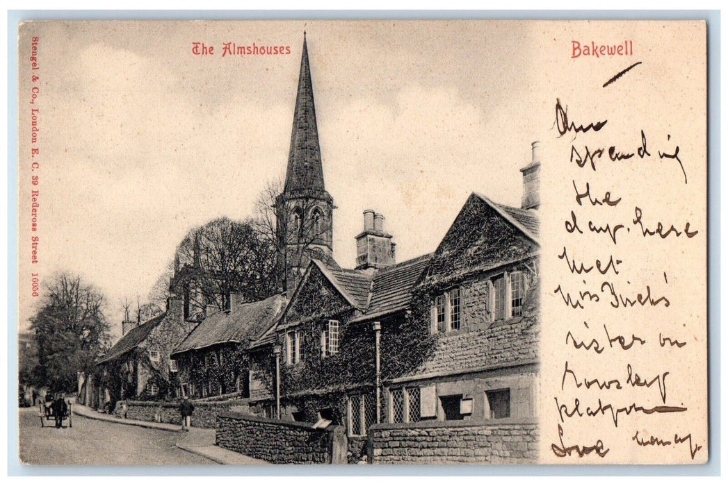 c1905 The Almshouses Street View Bakewell England United Kingdom Postcard