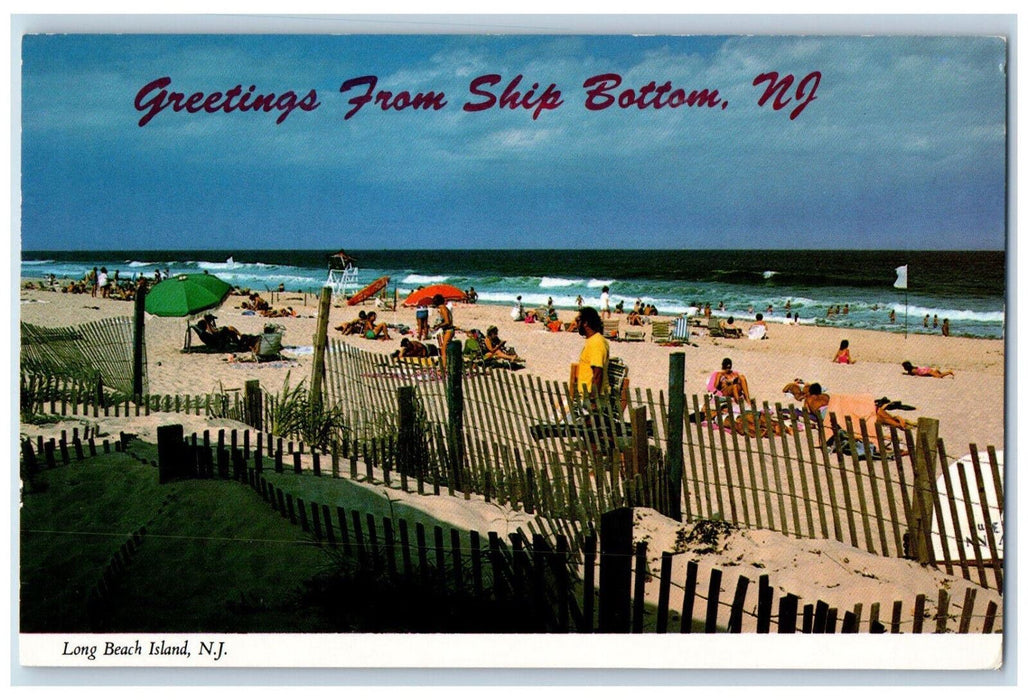 c1950's Greetings from Ship Bottom Long Beach Island New Jersey NJ Postcard