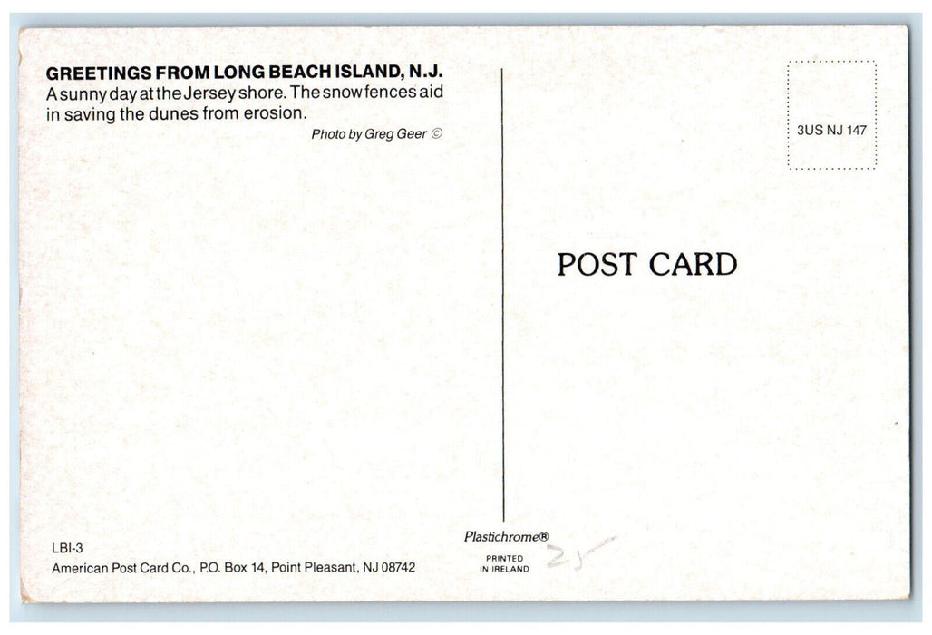 c1950's Greetings from Ship Bottom Long Beach Island New Jersey NJ Postcard