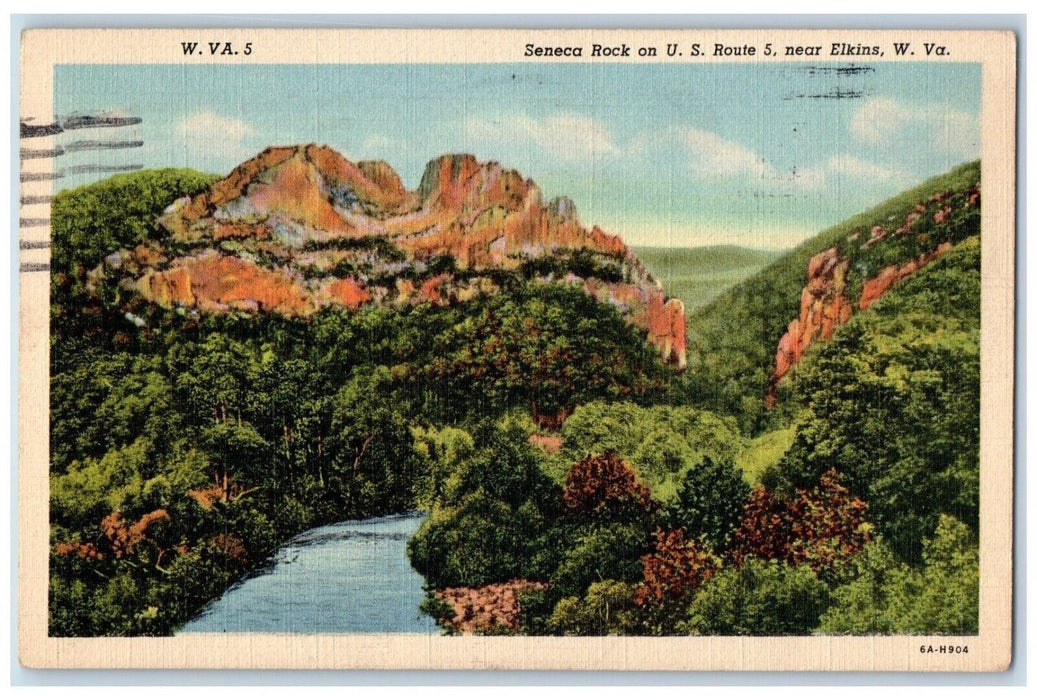 1940 Seneca Rock On U.S Route 5, Near Elkins West Virginia WV Vintage Postcard