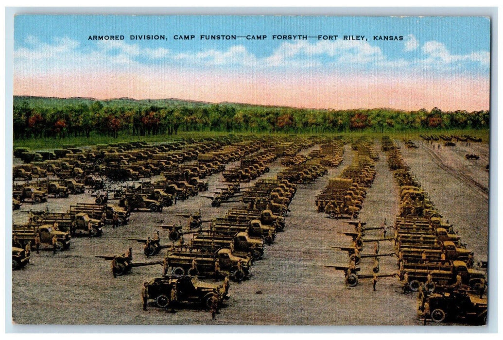 c1960's Armored Division Camp Funston Camp Forsyth Fort Riley Kansas KS Postcard